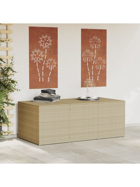 Puutarhan säilytyslaatikko beige sekoitus 984 l polyrottinki