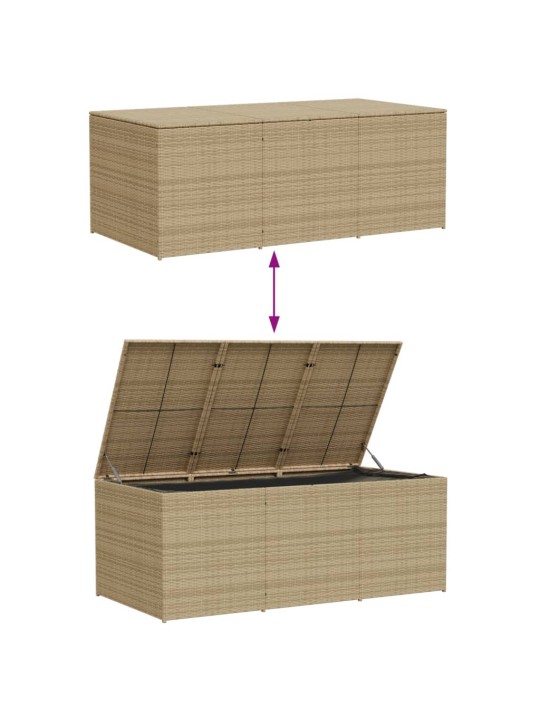 Puutarhan säilytyslaatikko beige sekoitus 984 l polyrottinki