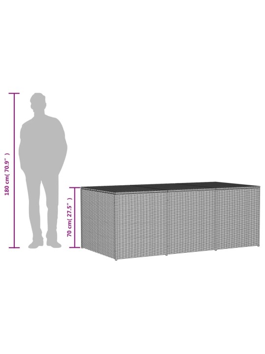Puutarhan säilytyslaatikko beige sekoitus 984 l polyrottinki