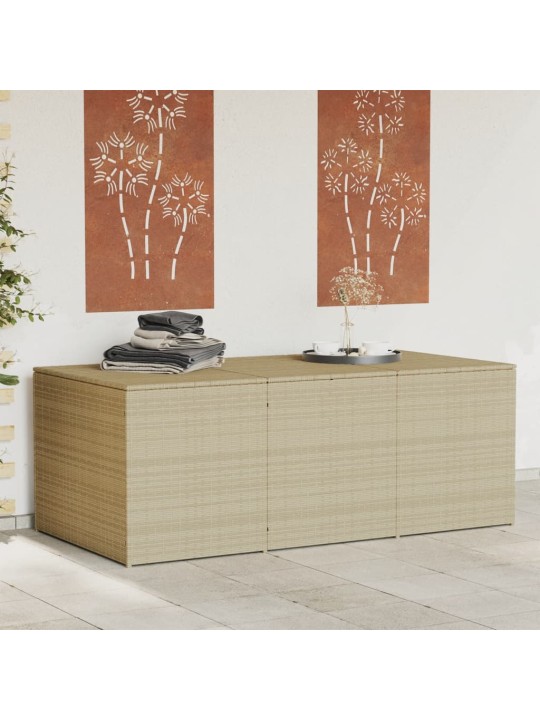 Puutarhan säilytyslaatikko beige sekoitus 984 l polyrottinki