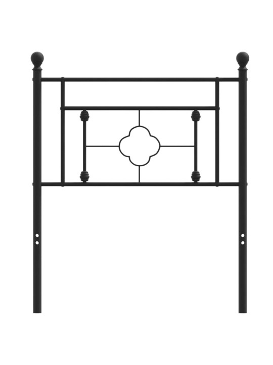 Metallinen sängynpääty musta 75 cm