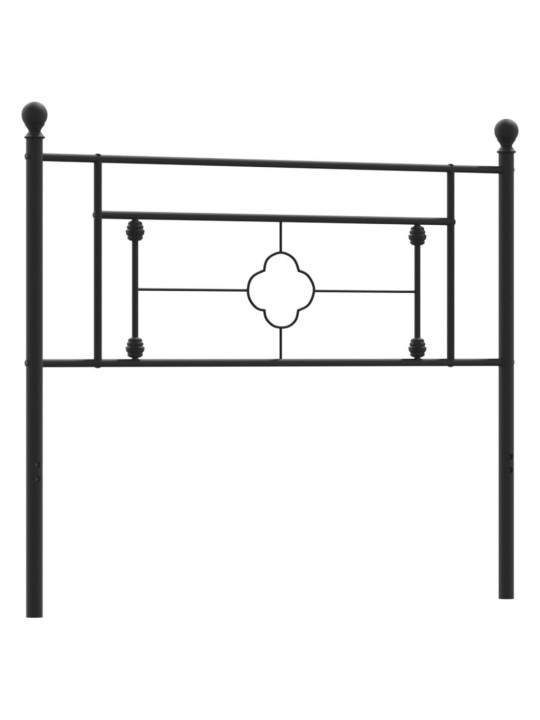 Metallinen sängynpääty musta 107 cm