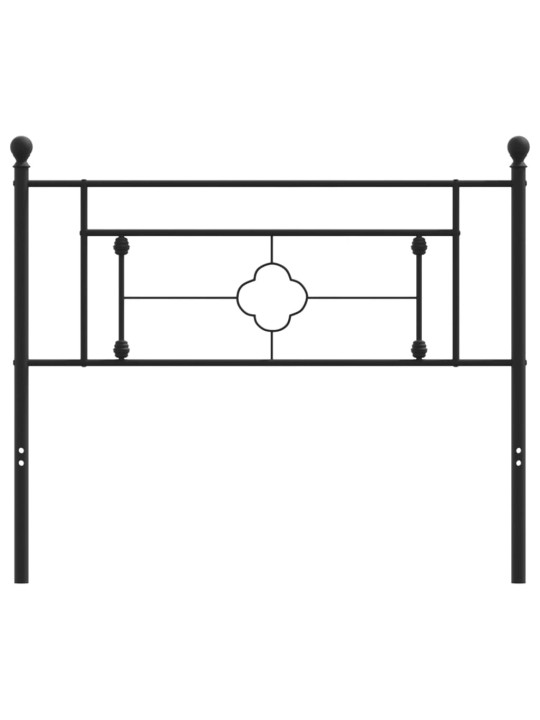 Metallinen sängynpääty musta 107 cm