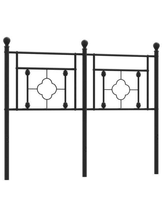 Metallinen sängynpääty musta 120 cm