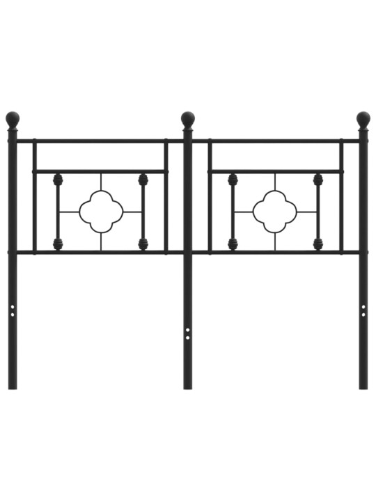 Metallinen sängynpääty musta 120 cm