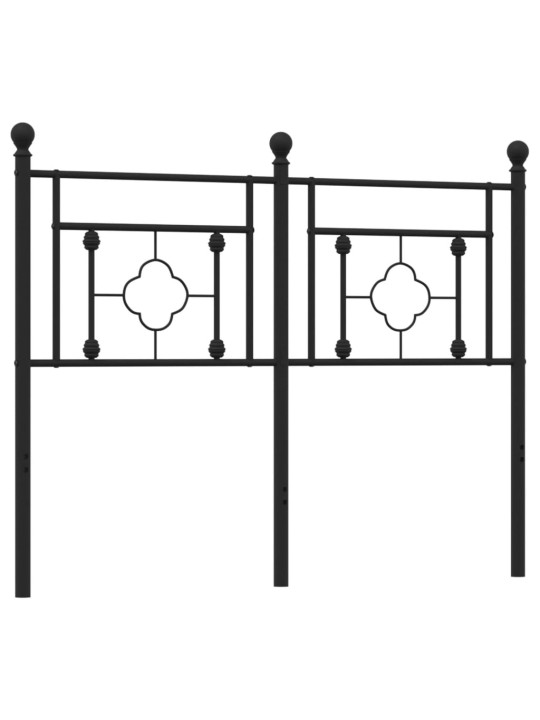 Metallinen sängynpääty musta 120 cm