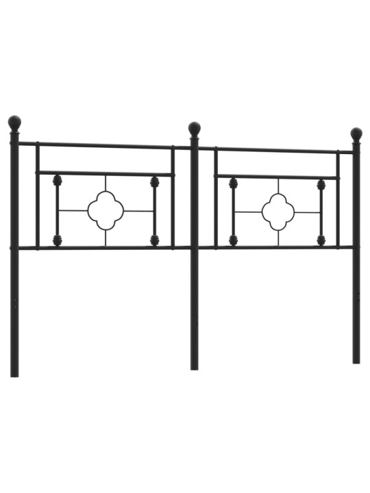 Metallinen sängynpääty musta 150 cm