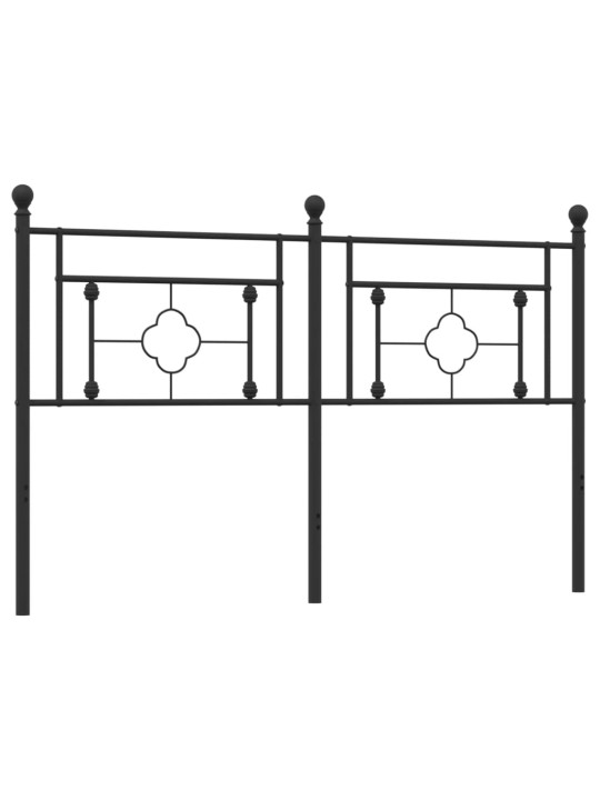 Metallinen sängynpääty musta 150 cm