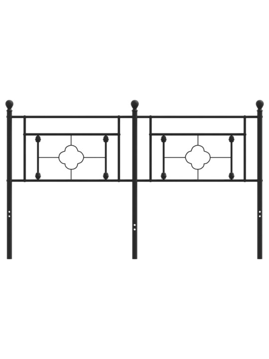 Metallinen sängynpääty musta 160 cm