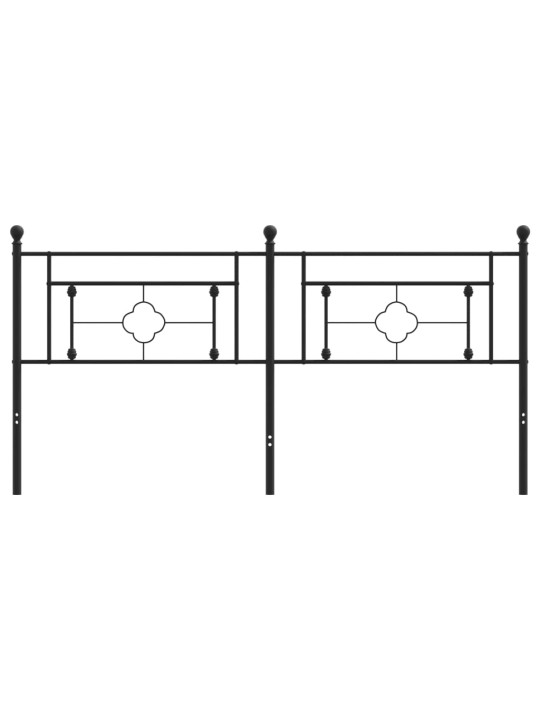 Metallinen sängynpääty musta 180 cm