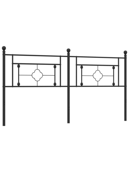 Metallinen sängynpääty musta 180 cm