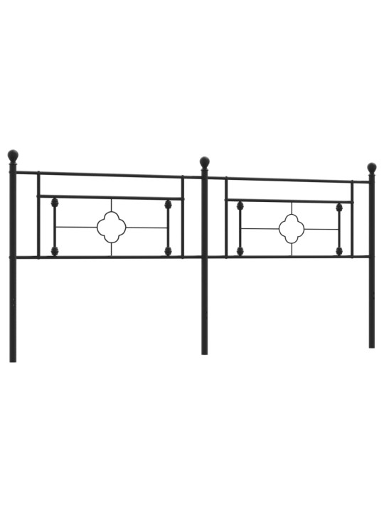 Metallinen sängynpääty musta 193 cm