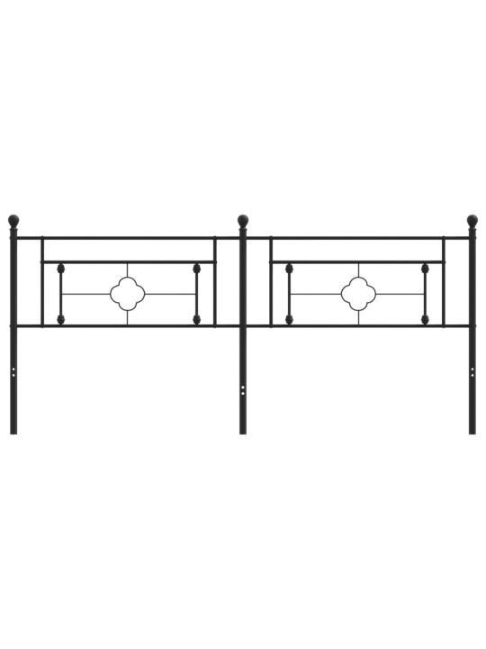 Metallinen sängynpääty musta 193 cm