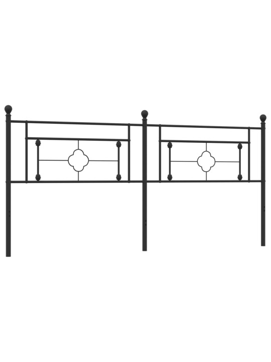 Metallinen sängynpääty musta 193 cm