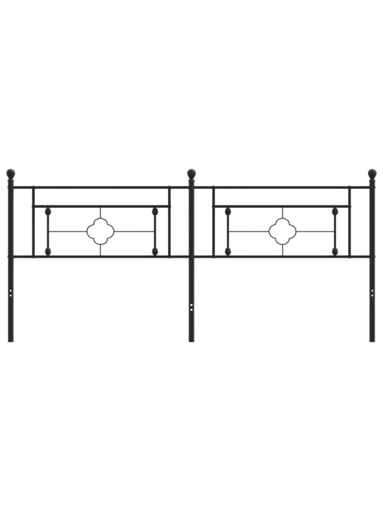 Metallinen sängynpääty musta 200 cm