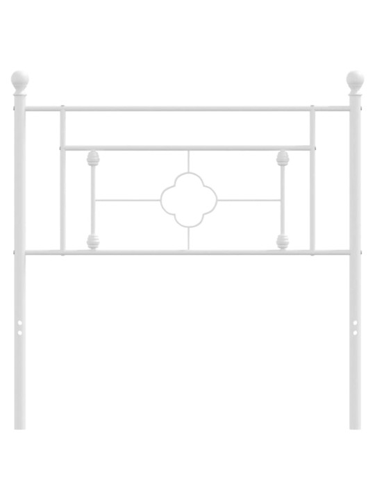 Metallinen sängynpääty valkoinen 90 cm