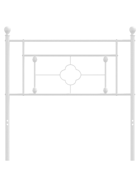 Metallinen sängynpääty valkoinen 100 cm