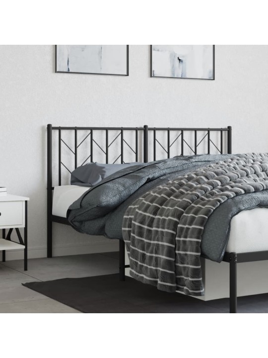 Metallinen sängynpääty musta 150 cm