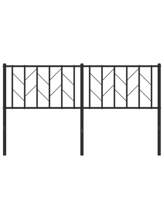 Metallinen sängynpääty musta 150 cm