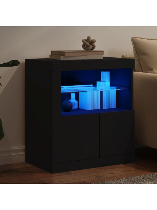 Senkki LED-valoilla musta 60,5x37x67 cm