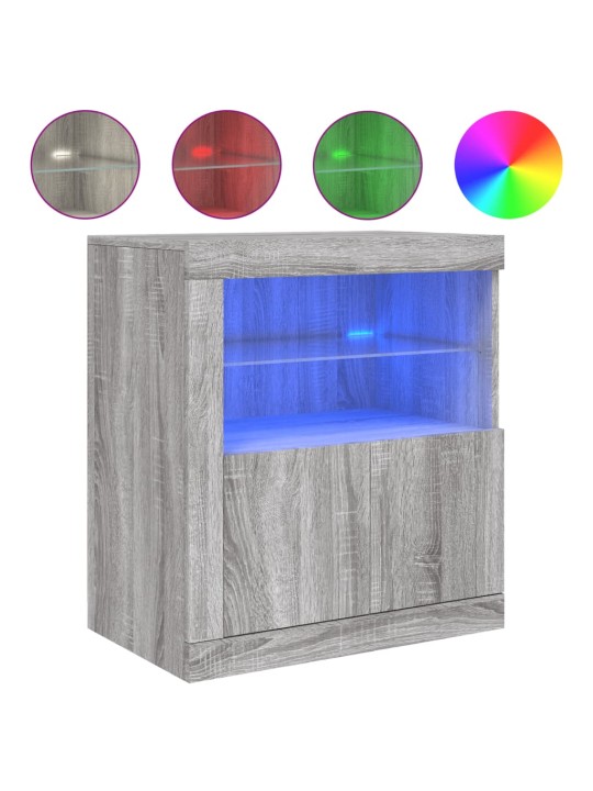 Senkki led-valoilla harmaa sonoma 60,5x37x67 cm