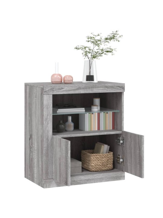 Senkki led-valoilla harmaa sonoma 60,5x37x67 cm