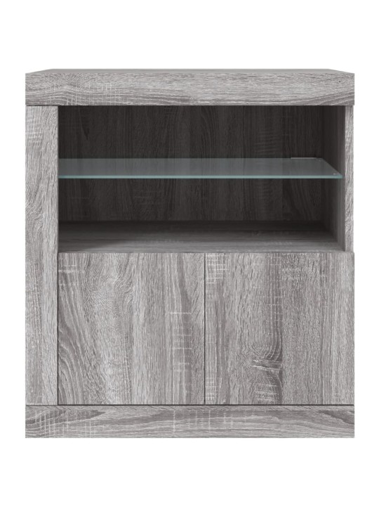 Senkki led-valoilla harmaa sonoma 60,5x37x67 cm