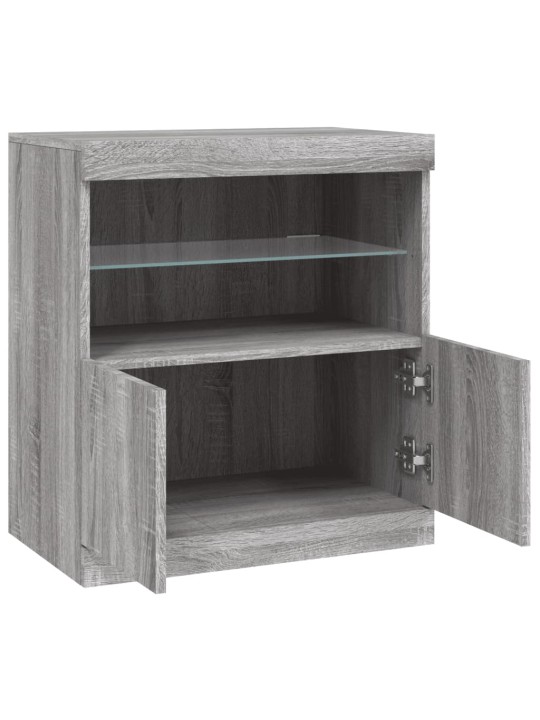 Senkki led-valoilla harmaa sonoma 60,5x37x67 cm
