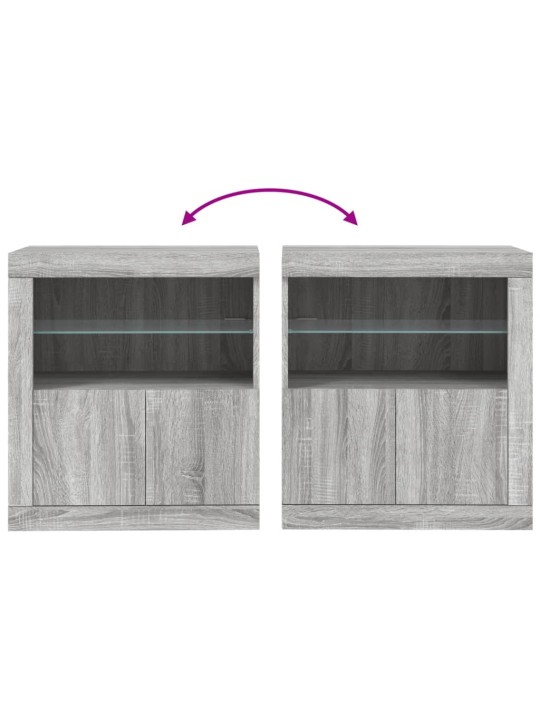 Senkki led-valoilla harmaa sonoma 60,5x37x67 cm