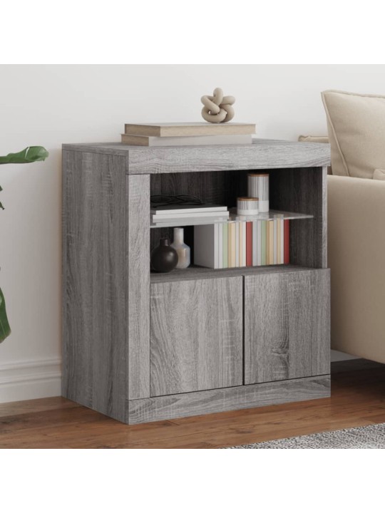 Senkki led-valoilla harmaa sonoma 60,5x37x67 cm