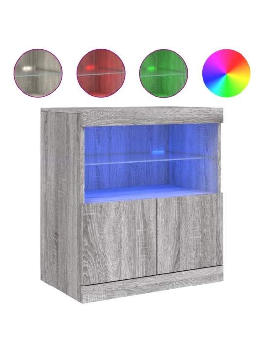 Senkki led-valoilla harmaa sonoma 60x37x67 cm