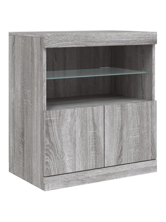 Senkki led-valoilla harmaa sonoma 60x37x67 cm