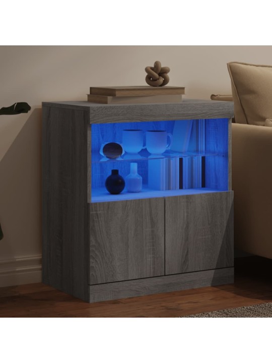 Senkki led-valoilla harmaa sonoma 60x37x67 cm
