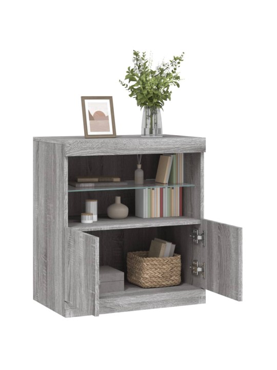Senkki led-valoilla harmaa sonoma 60x37x67 cm