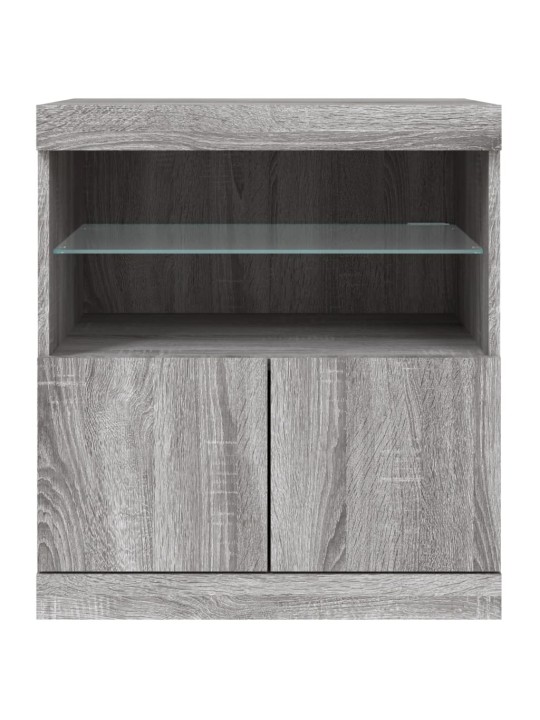 Senkki led-valoilla harmaa sonoma 60x37x67 cm