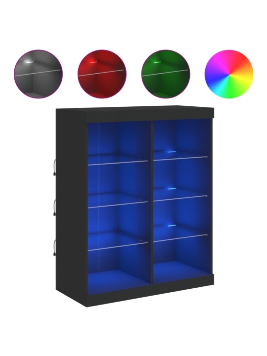 Senkki led-valoilla musta 81x37x100 cm
