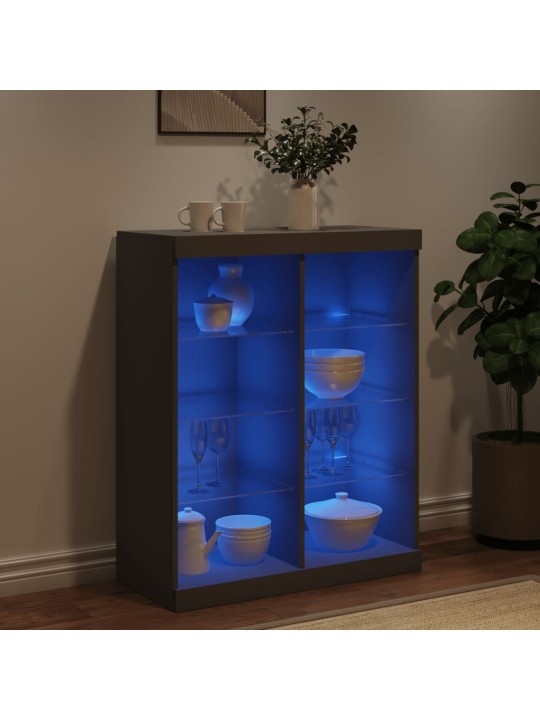 Senkki led-valoilla musta 81x37x100 cm