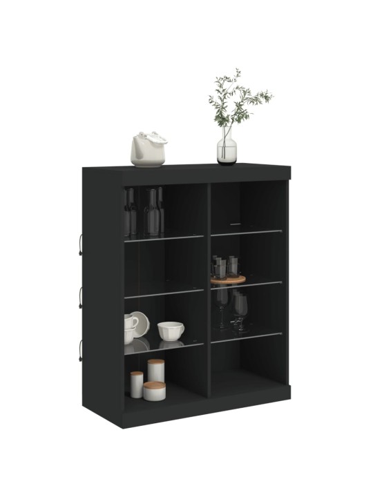 Senkki led-valoilla musta 81x37x100 cm
