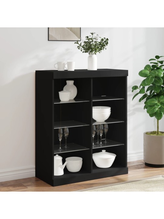 Senkki led-valoilla musta 81x37x100 cm