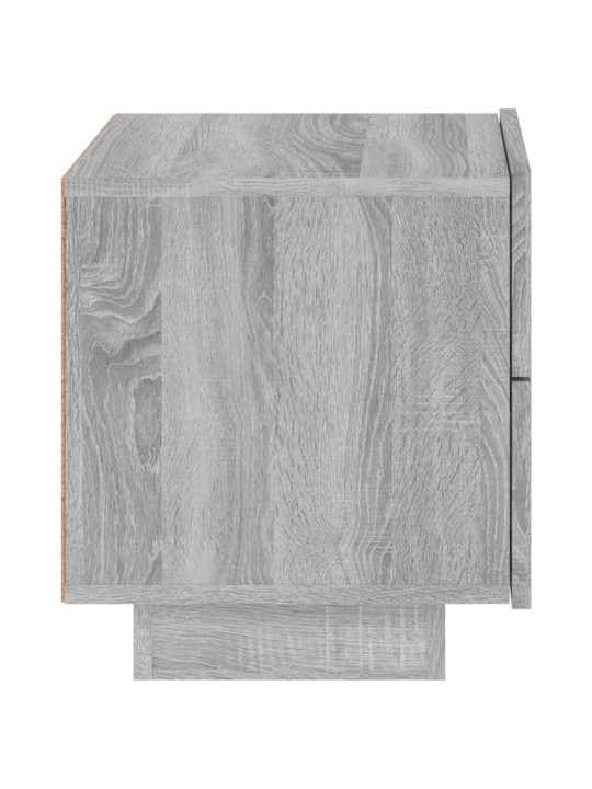 Yöpöytä LED-valoilla harmaa Sonoma 70x36x40,5 cm