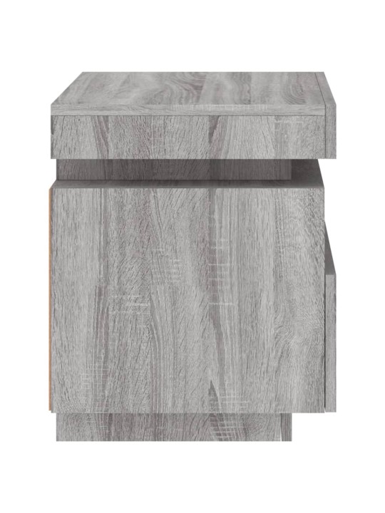 Yöpöytä LED-valoilla harmaa Sonoma 40x39x48,5 cm