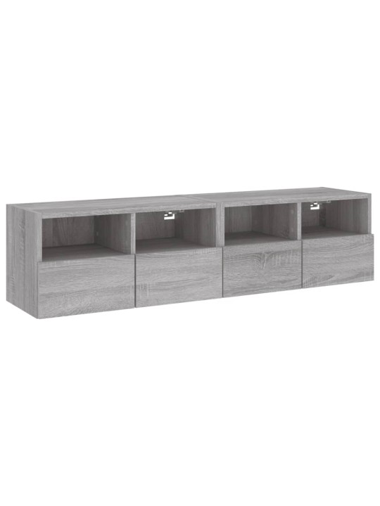 TV-seinäkaapit 2 kpl harmaa Sonoma 60x30x30 cm tekninen puu