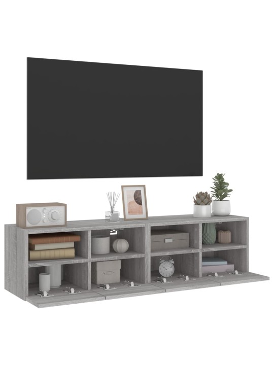 TV-seinäkaapit 2 kpl harmaa Sonoma 60x30x30 cm tekninen puu