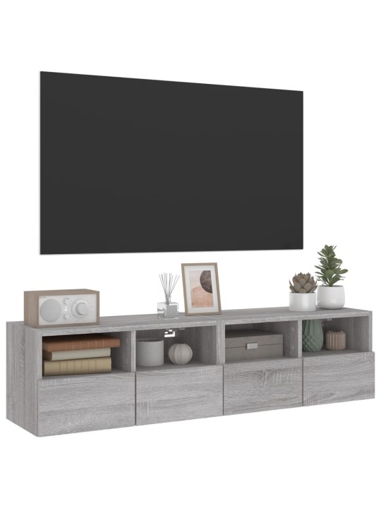 TV-seinäkaapit 2 kpl harmaa Sonoma 60x30x30 cm tekninen puu