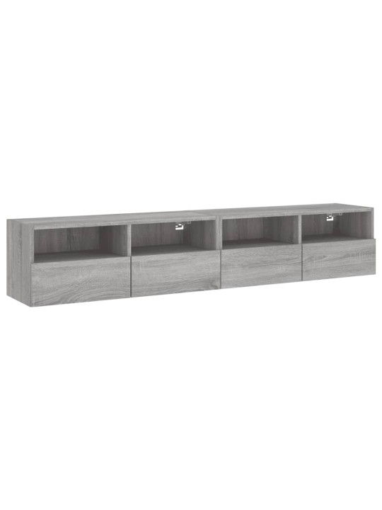 TV-seinäkaapit 2 kpl harmaa Sonoma 80x30x30 cm tekninen puu