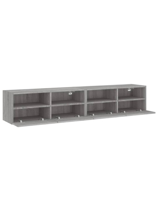 TV-seinäkaapit 2 kpl harmaa Sonoma 80x30x30 cm tekninen puu