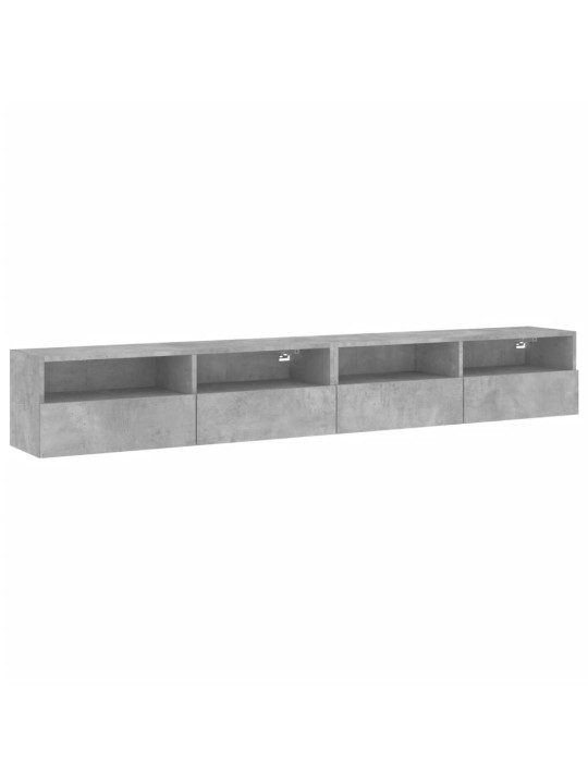 TV-seinäkaapit 2 kpl betoninharmaa 100x30x30 cm tekninen puu