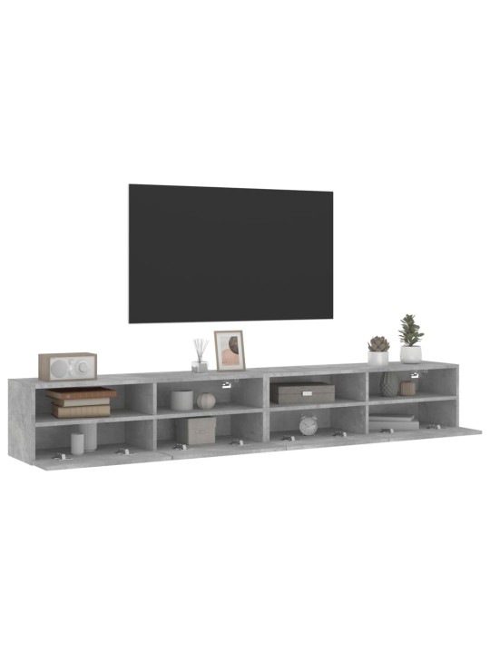 TV-seinäkaapit 2 kpl betoninharmaa 100x30x30 cm tekninen puu