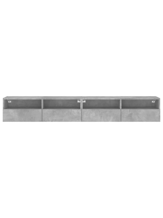 TV-seinäkaapit 2 kpl betoninharmaa 100x30x30 cm tekninen puu