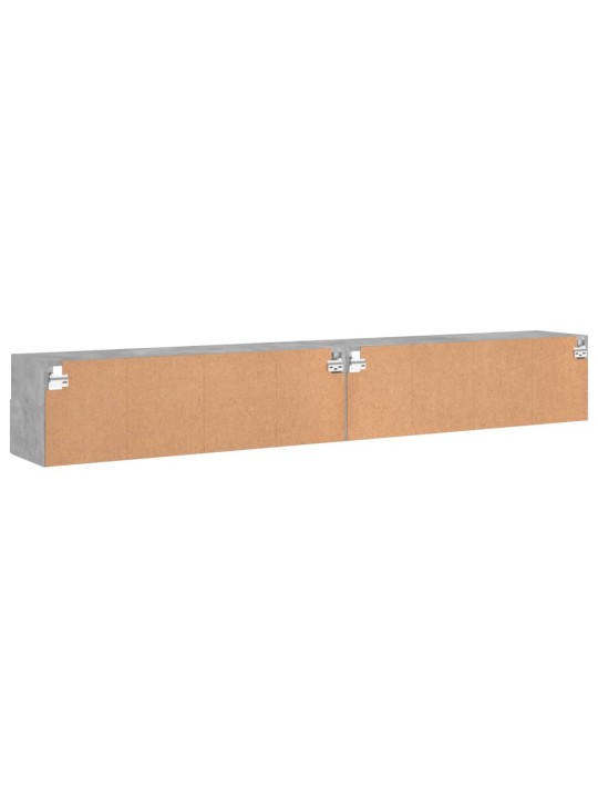 TV-seinäkaapit 2 kpl betoninharmaa 100x30x30 cm tekninen puu